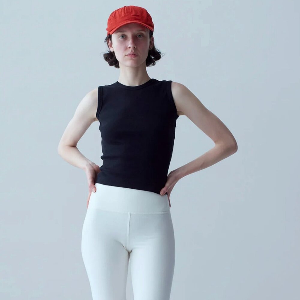 NU SWIM ORGANIC COTTON SHELL TANK - BLACK